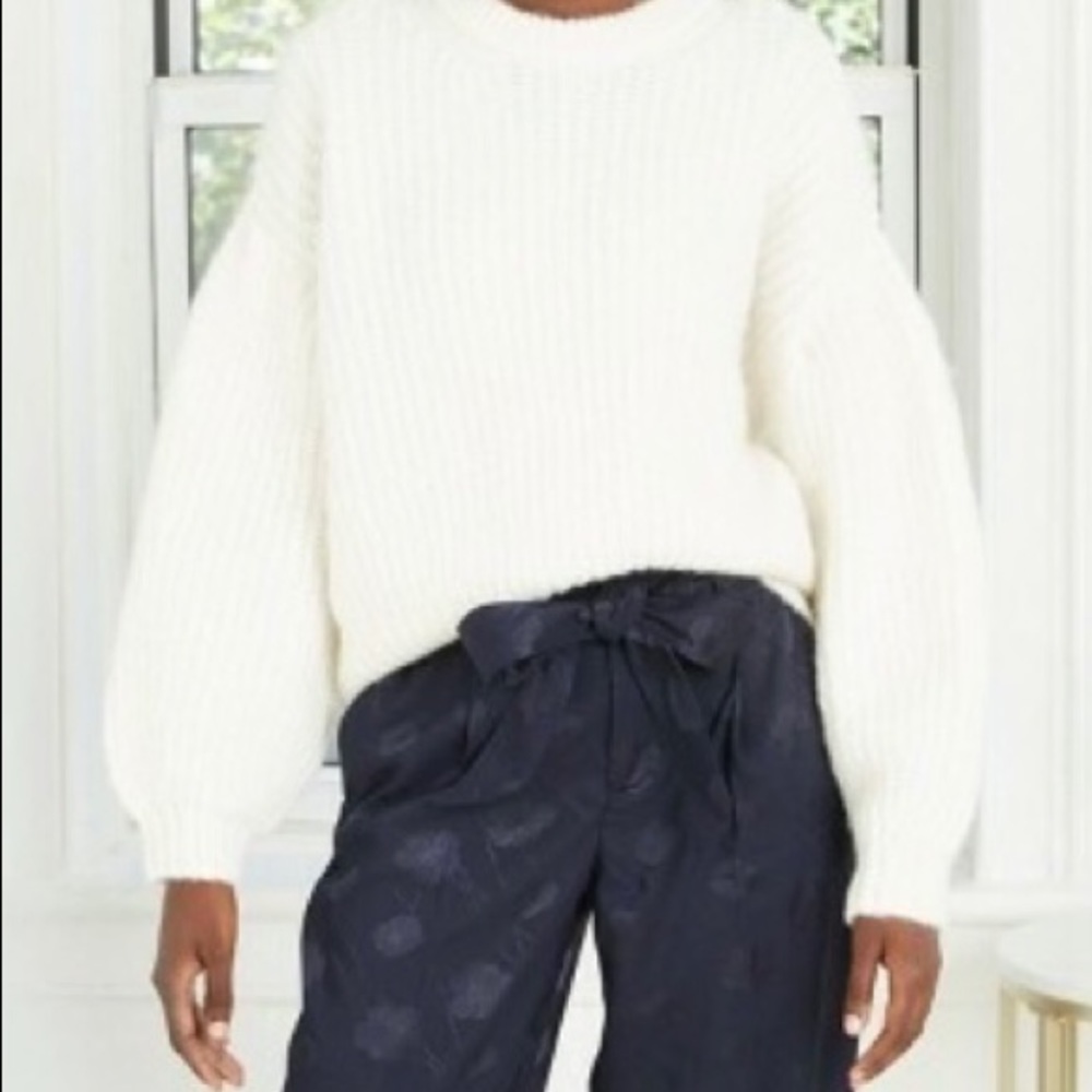 A New Day Women’s White Balloon Sleeve Sweater New
